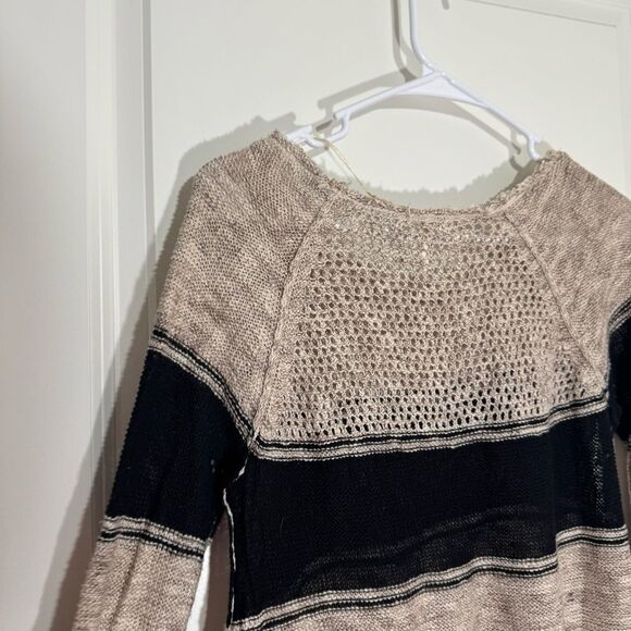 Free People Loose Knit Stripped Tunic Relaxed Sweater - Picture 4 of 6